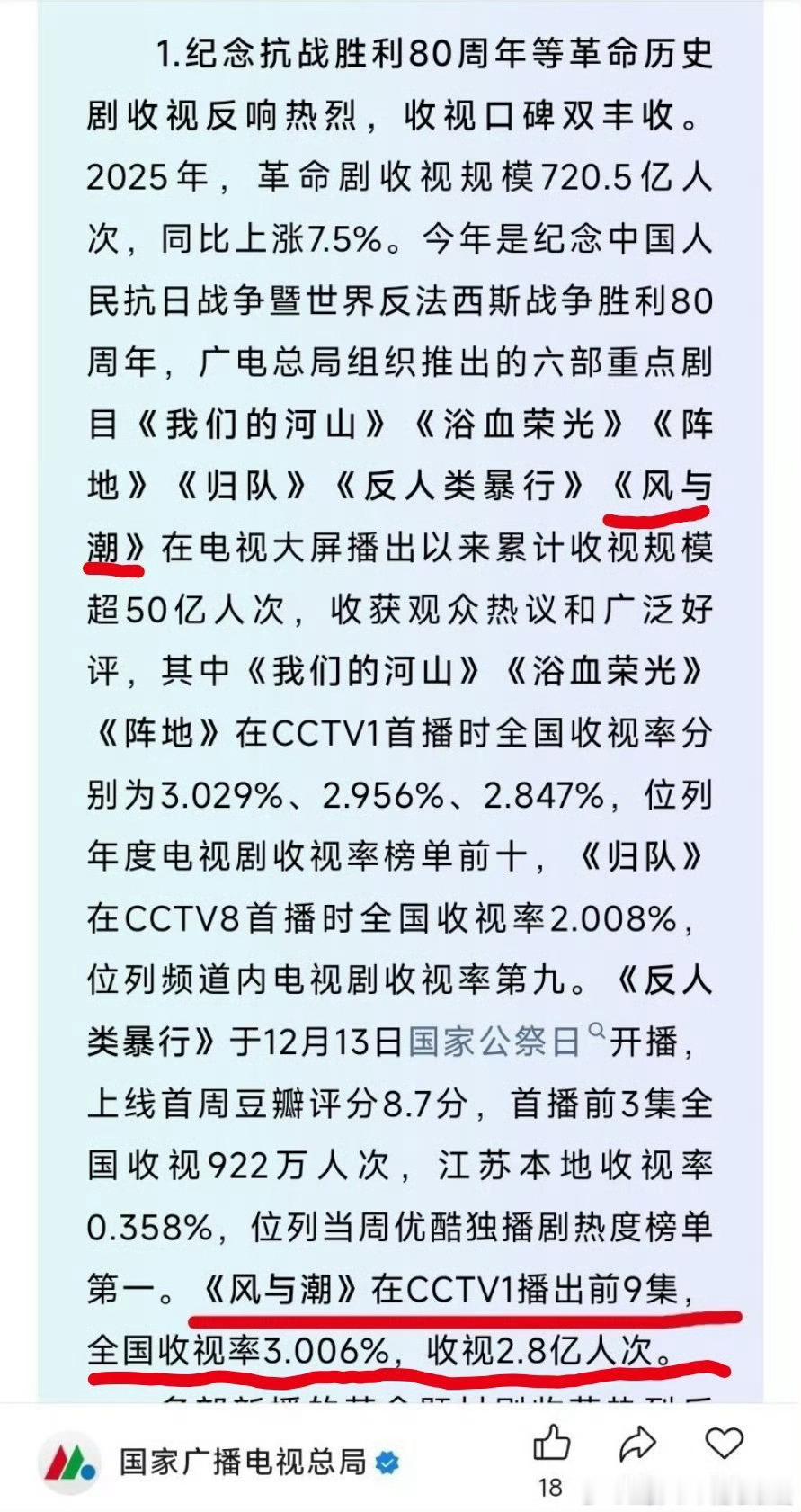 CVB2025年收视报告提到任嘉伦三部剧：风与潮、无忧渡、凤凰台上，其中风与潮播