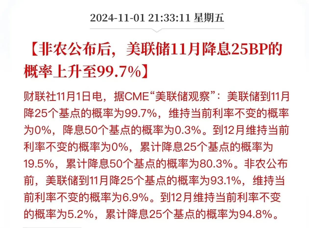 老美10月非农就业人数新增1.2万人，大幅低于预期值11.3万人，前值更是25.