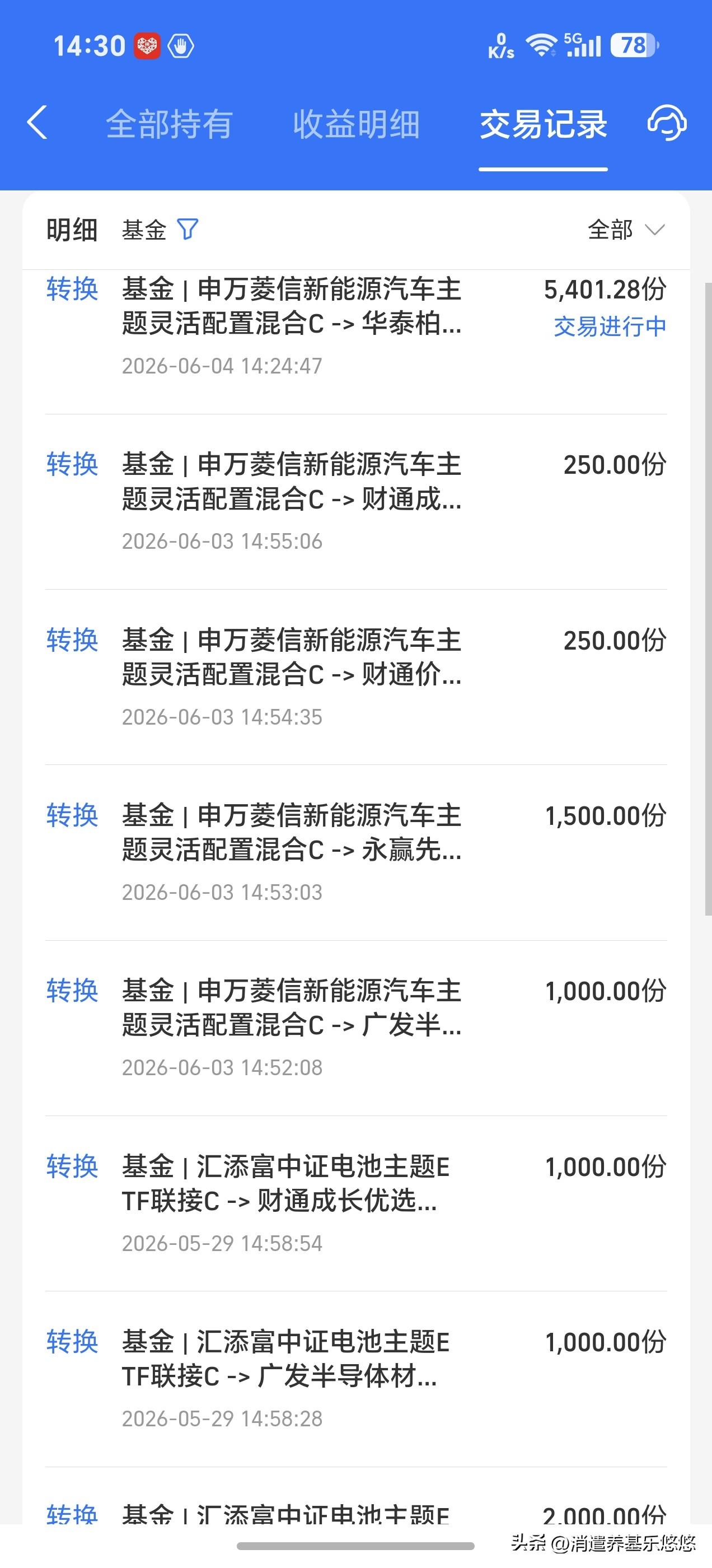 不等了，今天决定转换走，真的后悔昨天没有转完！将剩余的申万凌信新能源转到华泰柏瑞