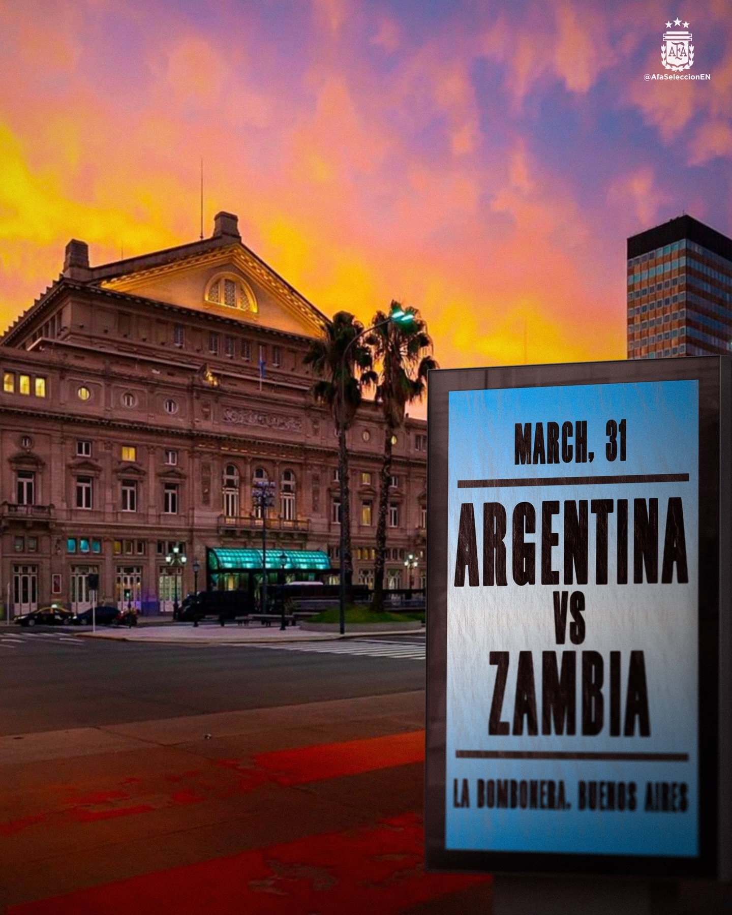 阿根廷国家队官方：布宜诺斯艾利斯蓄势待发：今天，“阿根廷”队将登场 📍🇦🇷