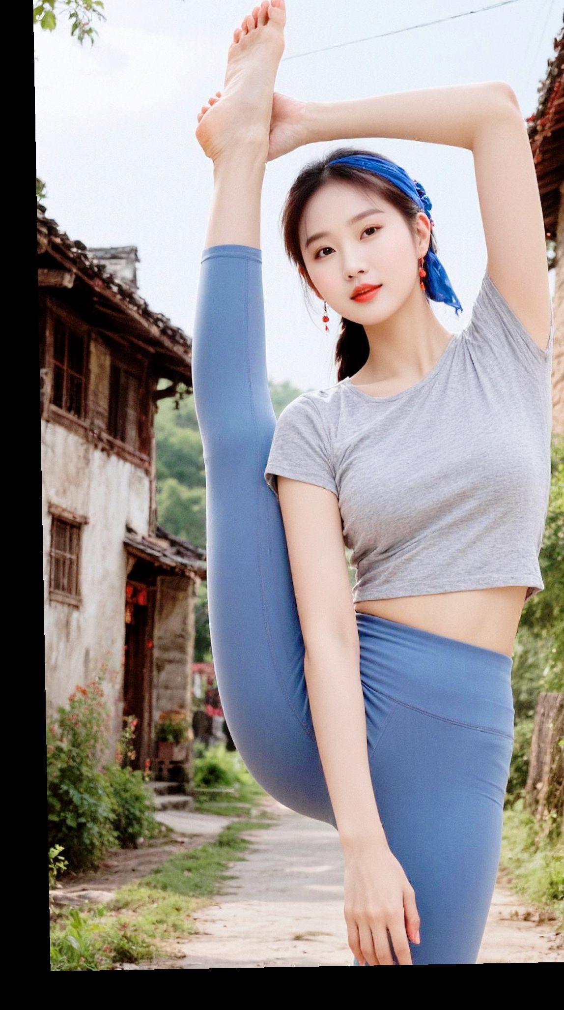 AI乡村瑜伽写真  穿搭时尚 最美旗袍秀