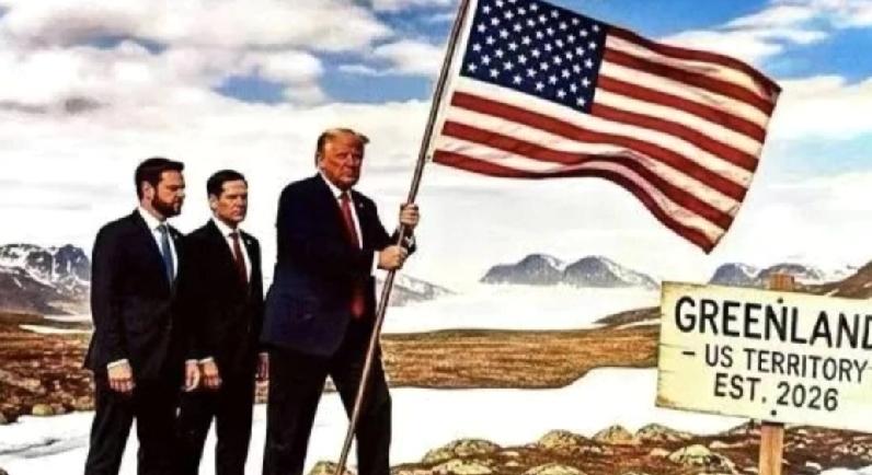 美国总统特朗普今日宣称，拿下格陵兰“绝不回头”，且不排除动用武力夺取。他在社交媒