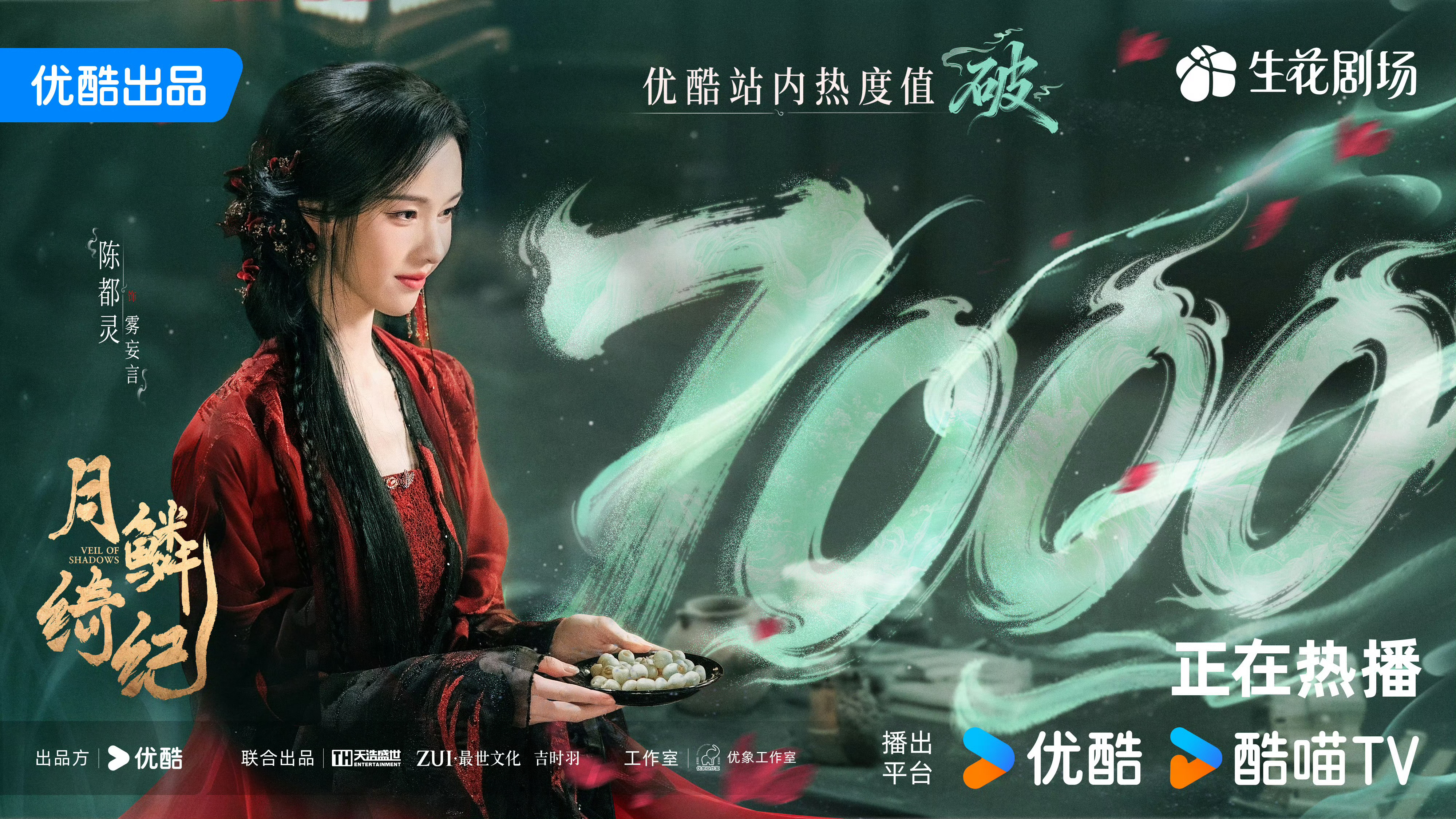 月鳞绮纪优酷热度破7000 月鳞绮纪优酷站内热度破7000，什么水平？