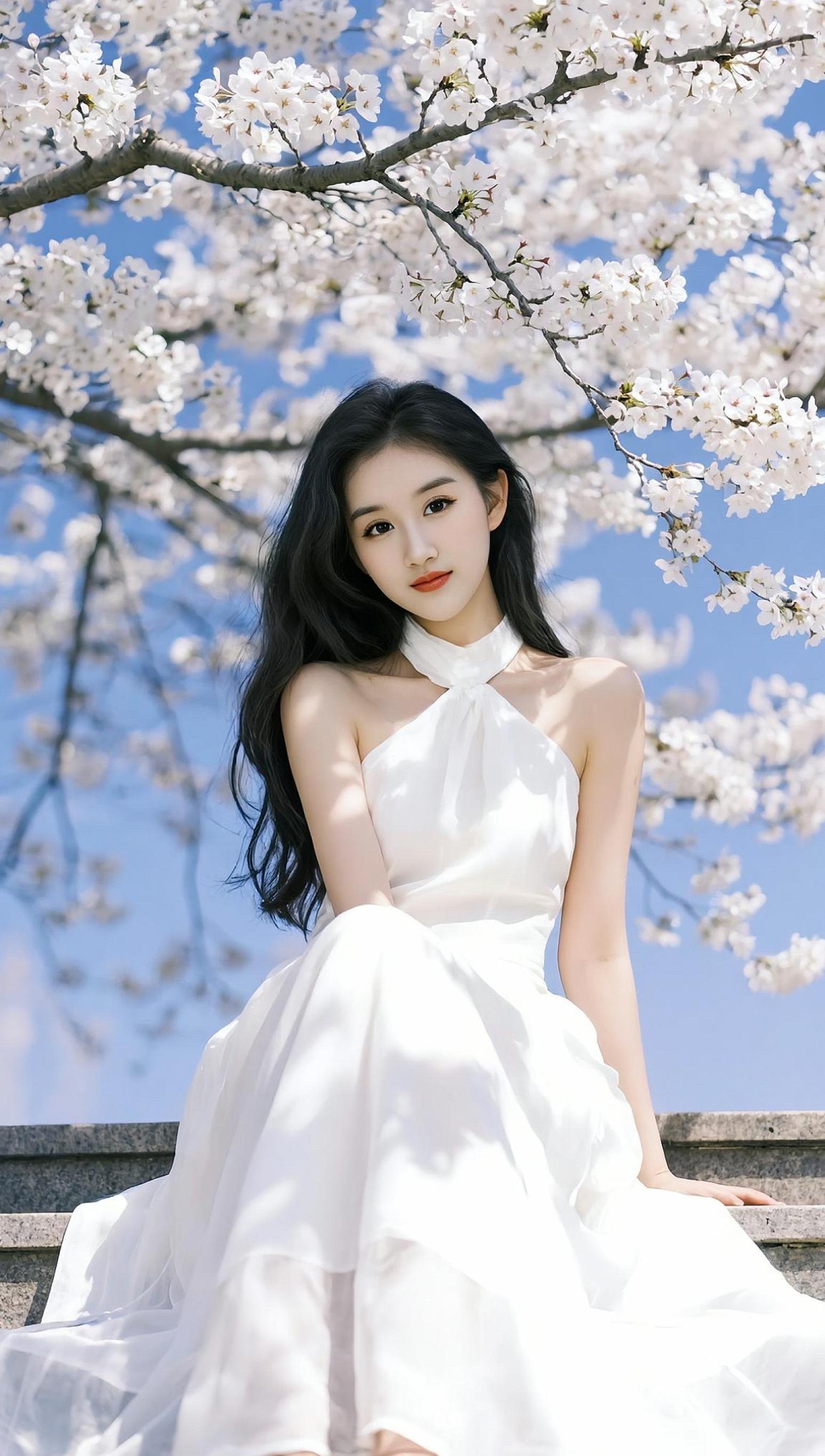 随变ai随便玩  AI樱花白裙照 甜妹 秀秀