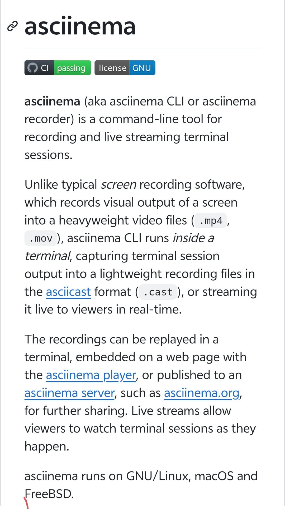 很多人想把终端里的操作过程分享给别人时，要么录屏文件太大，要么读起来一堆视频噪音