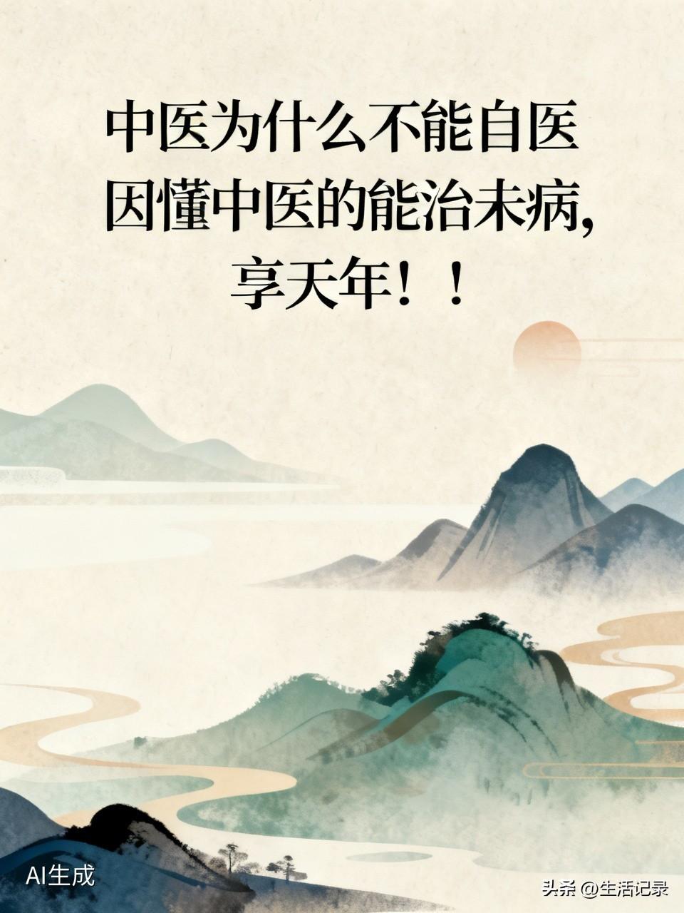 中医能治未病，可为啥说不能自医呢？其实很多人有个误区，觉得中医只能养生。但中医最