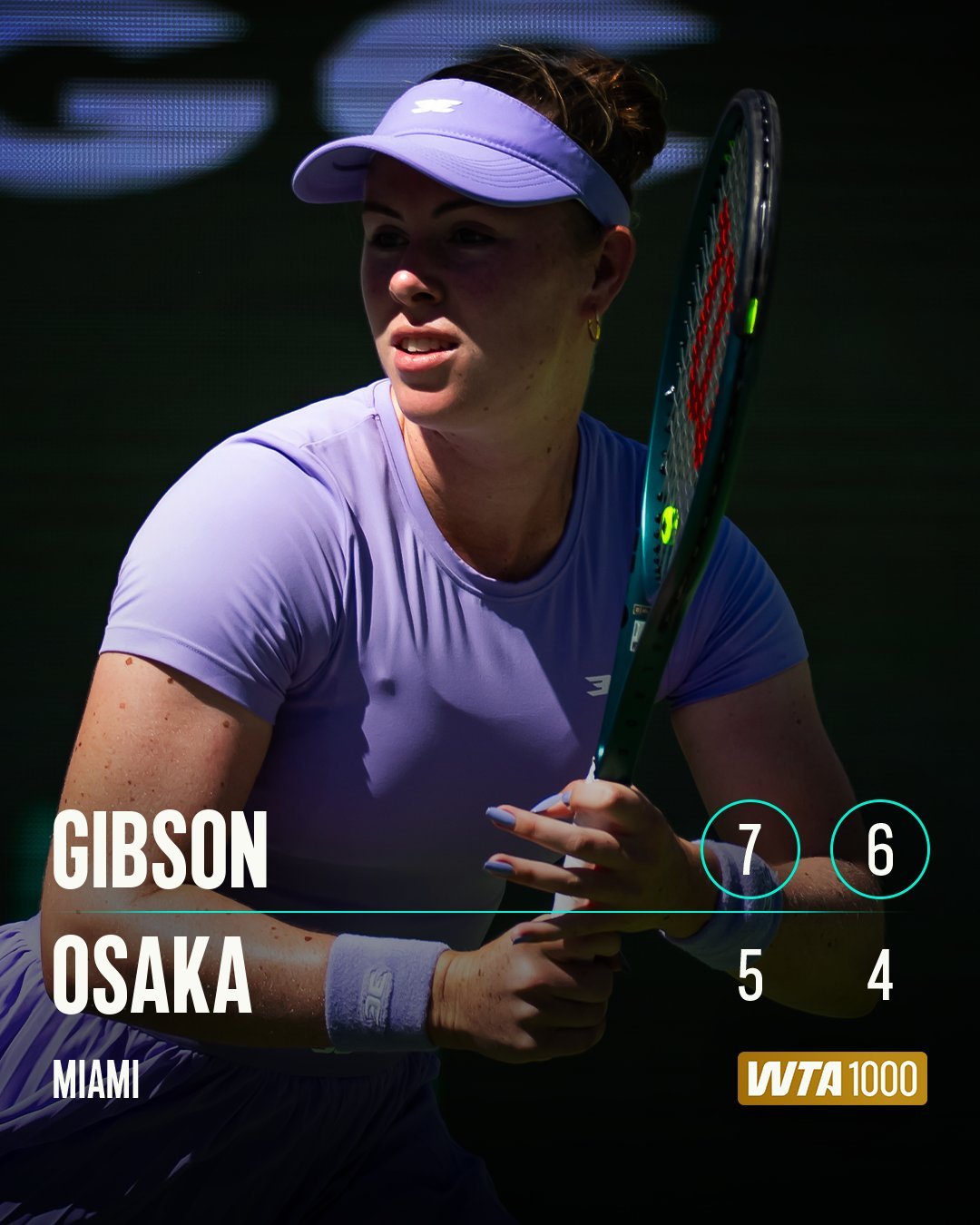 在印第安维尔斯从资格赛打起闯入八强的澳洲黑马吉布森，在迈阿密要再来一遍吗？她又从