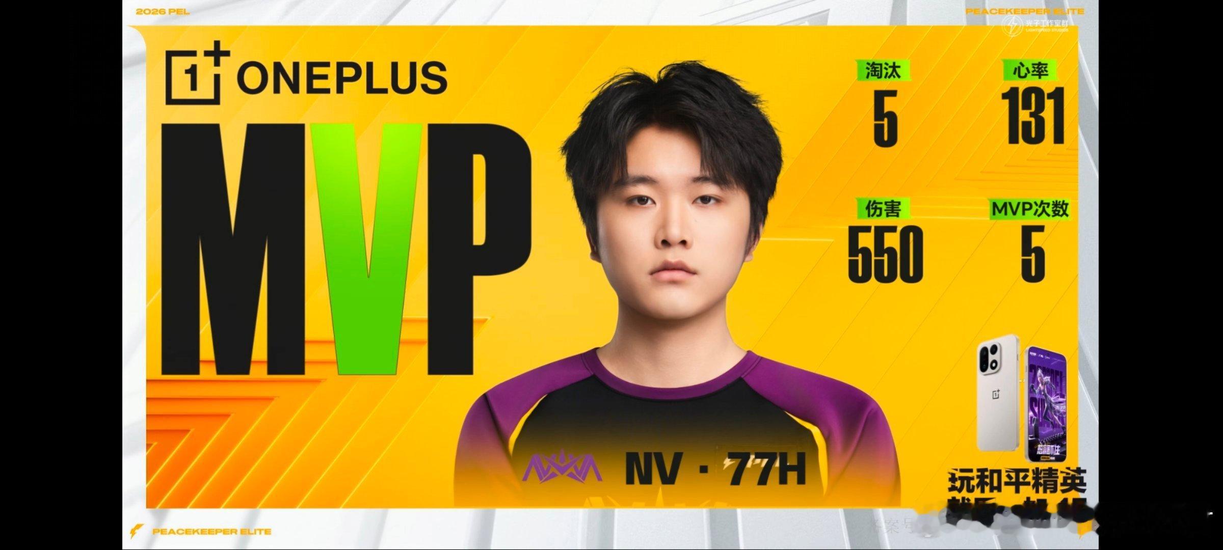 NOVA和平精英恭喜航爷拿下第二局MVP！pel季后赛第三日