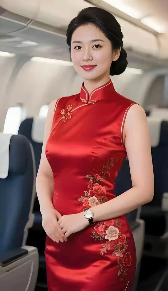 中国空姐，东方佳丽。
天生丽质，国色天香。
月里嫦娥，仪态万方。
兰心蕙质，温婉