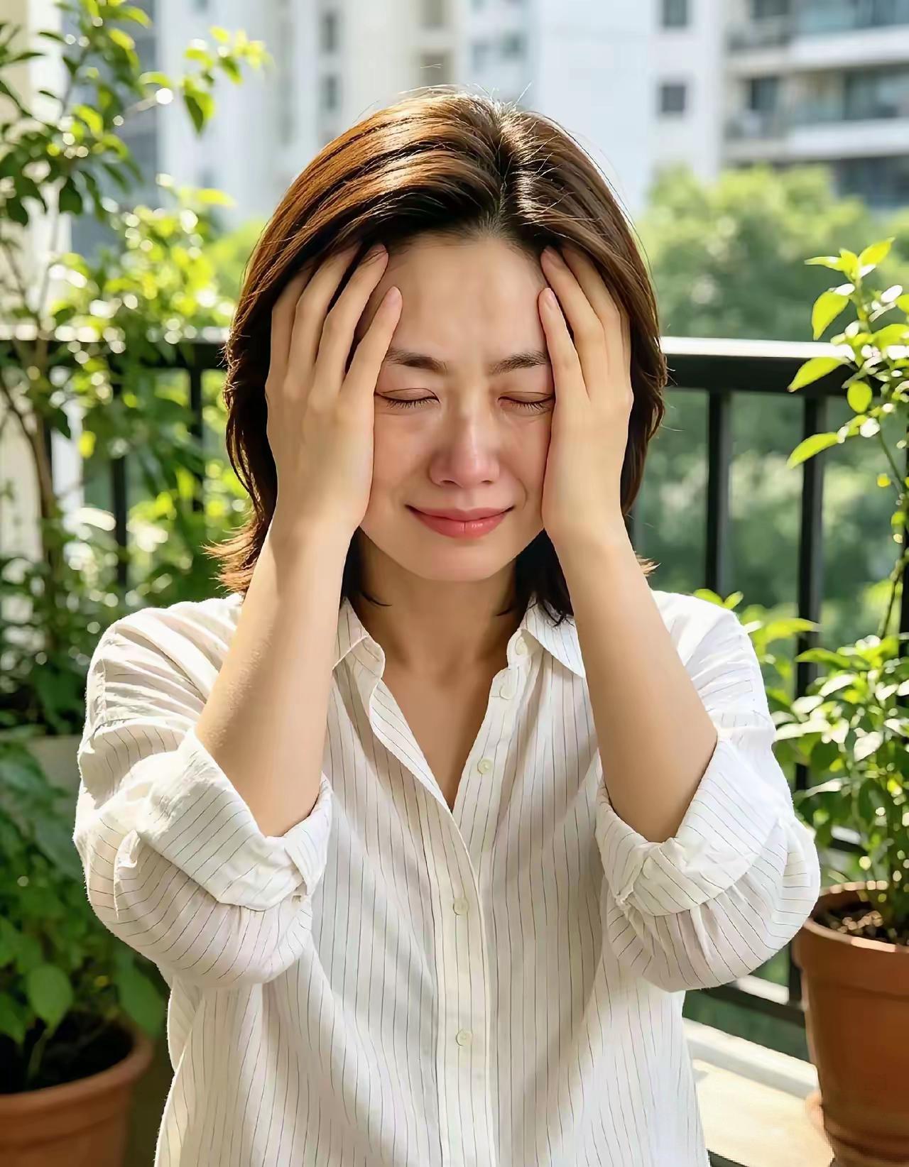 忧愁！
她的眼泪在眼眶里打转，像是即将溢出的悲伤，让人感受到深深的无助。
她的表