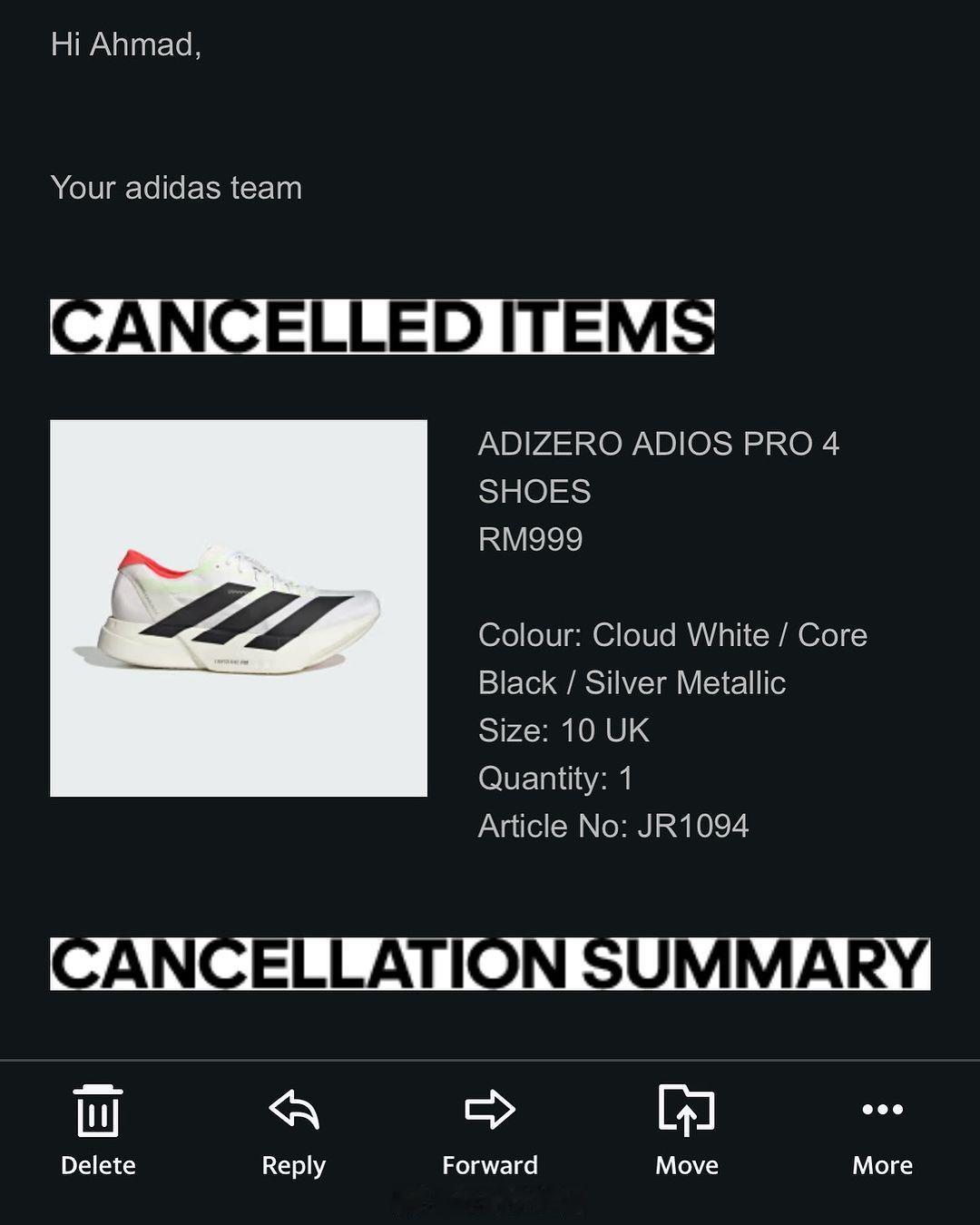 以为在马来西亚官网购买到阿迪达斯 adidas Adizero adios Pr