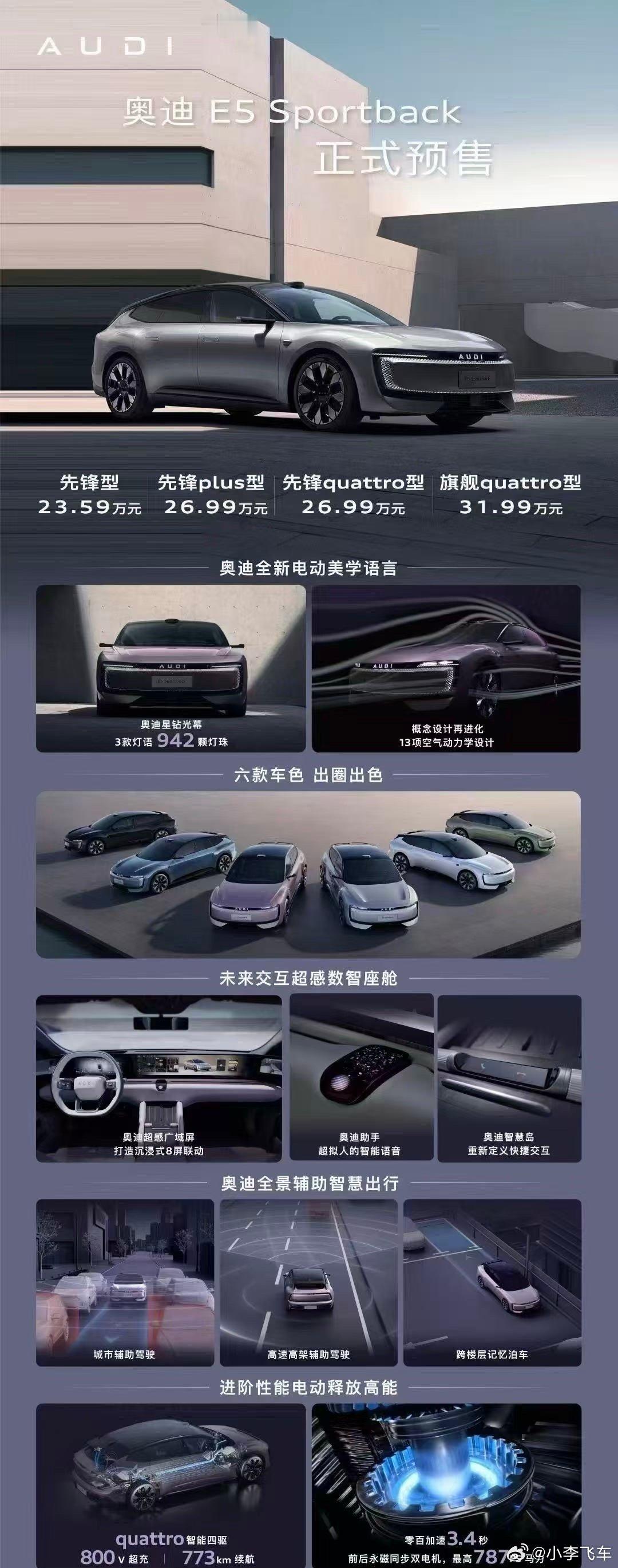 小李飞车 卧槽奥迪E5这价格可以啊！很给力！当这些合资老牌车开始注重中国电车市场