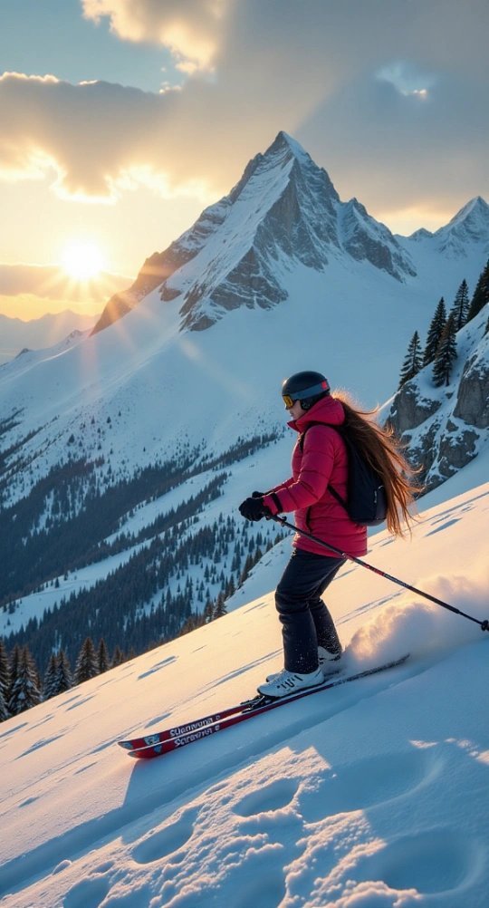 滑雪最治愈的瞬间双脚踩住雪板从雪道顶端俯冲而下，风擦过耳畔，所有烦恼都被呼啸的气