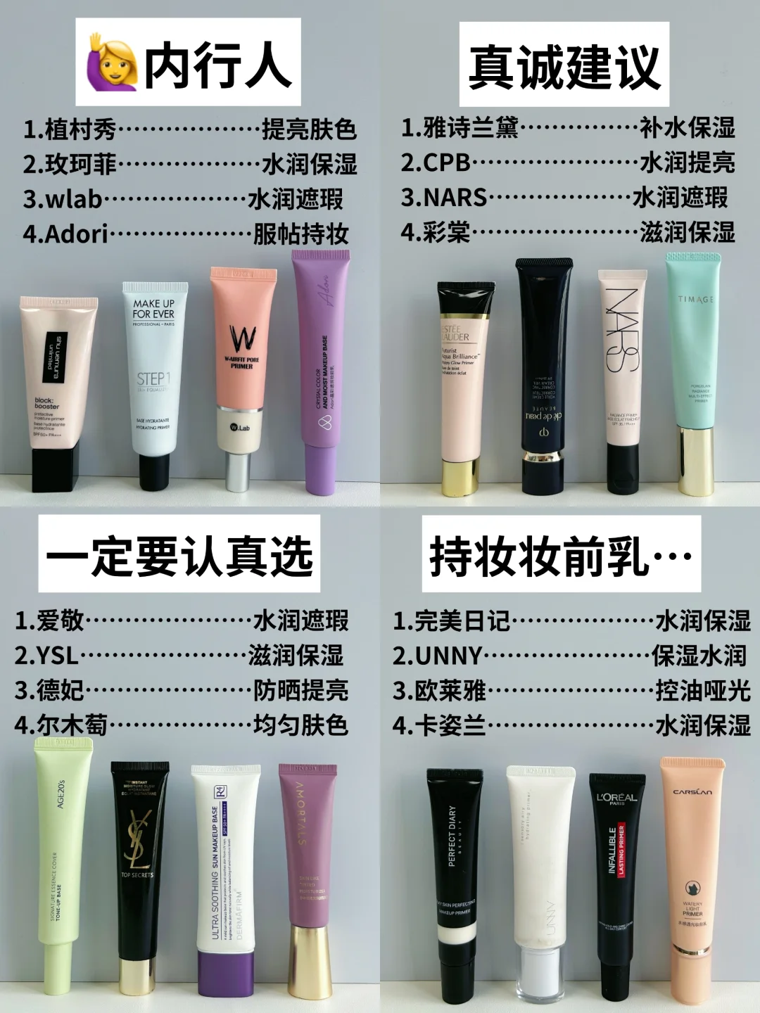夏天脱妆不在有！选持妆妆前乳看这篇就够了