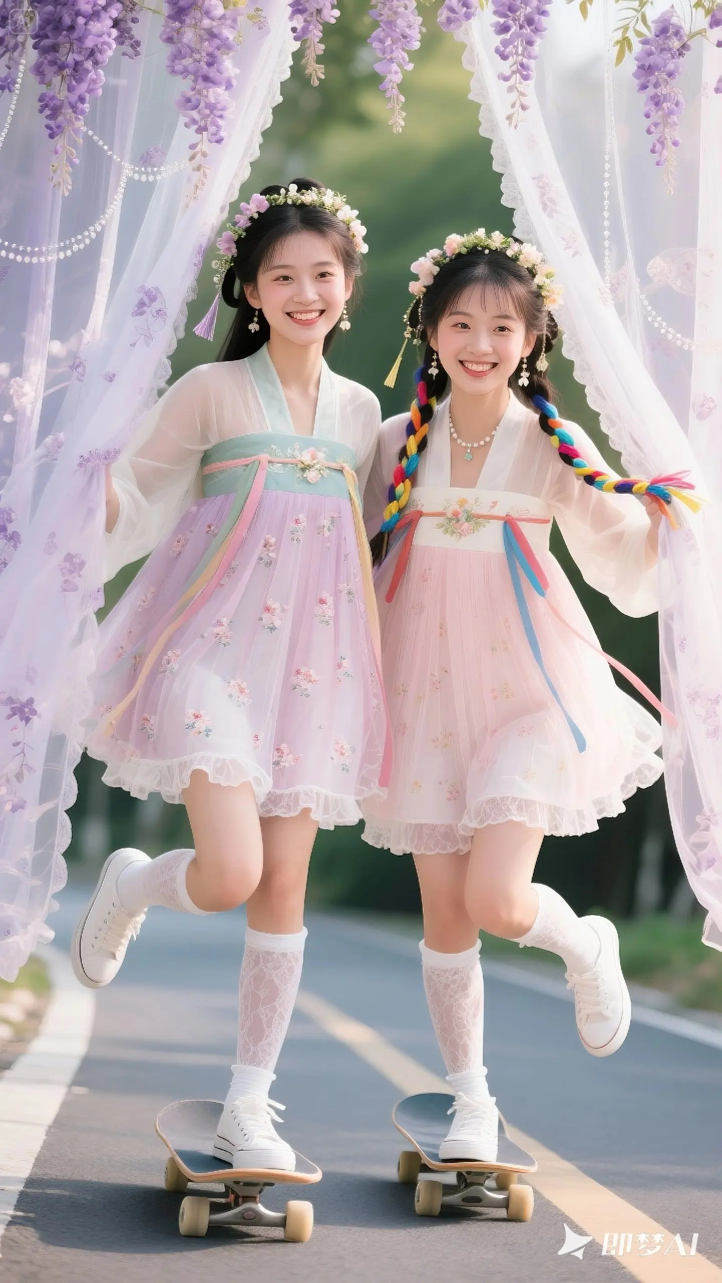 摔汉服小姐姐