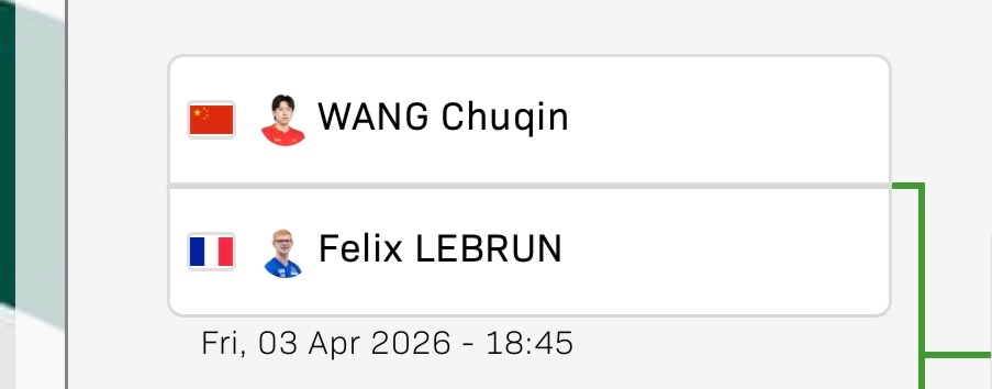 孙颖莎 王楚钦2026澳门乒乓球世界杯 20260401｜澳门世界杯赛程4月2日