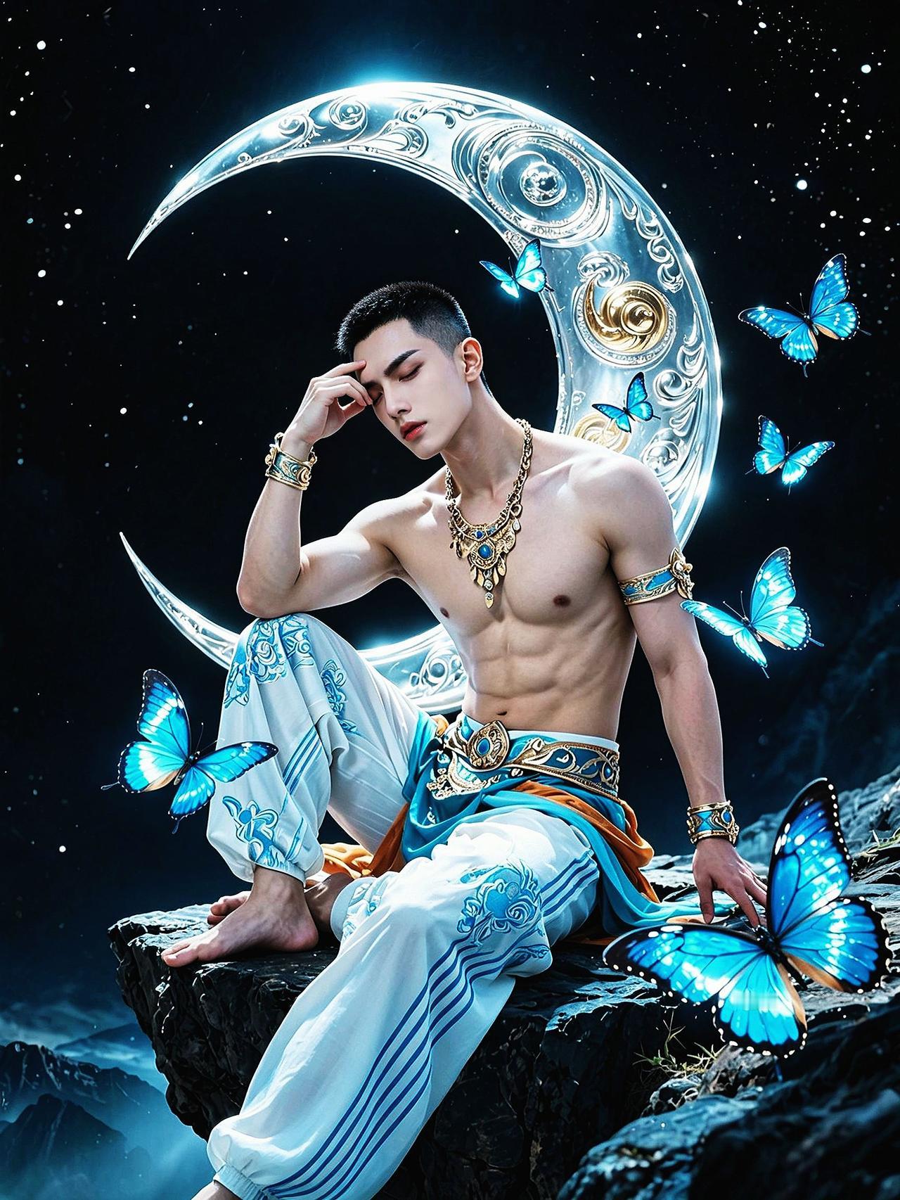 世人皆见公子风华，无人知他早已身心俱乏。
肌肉型男