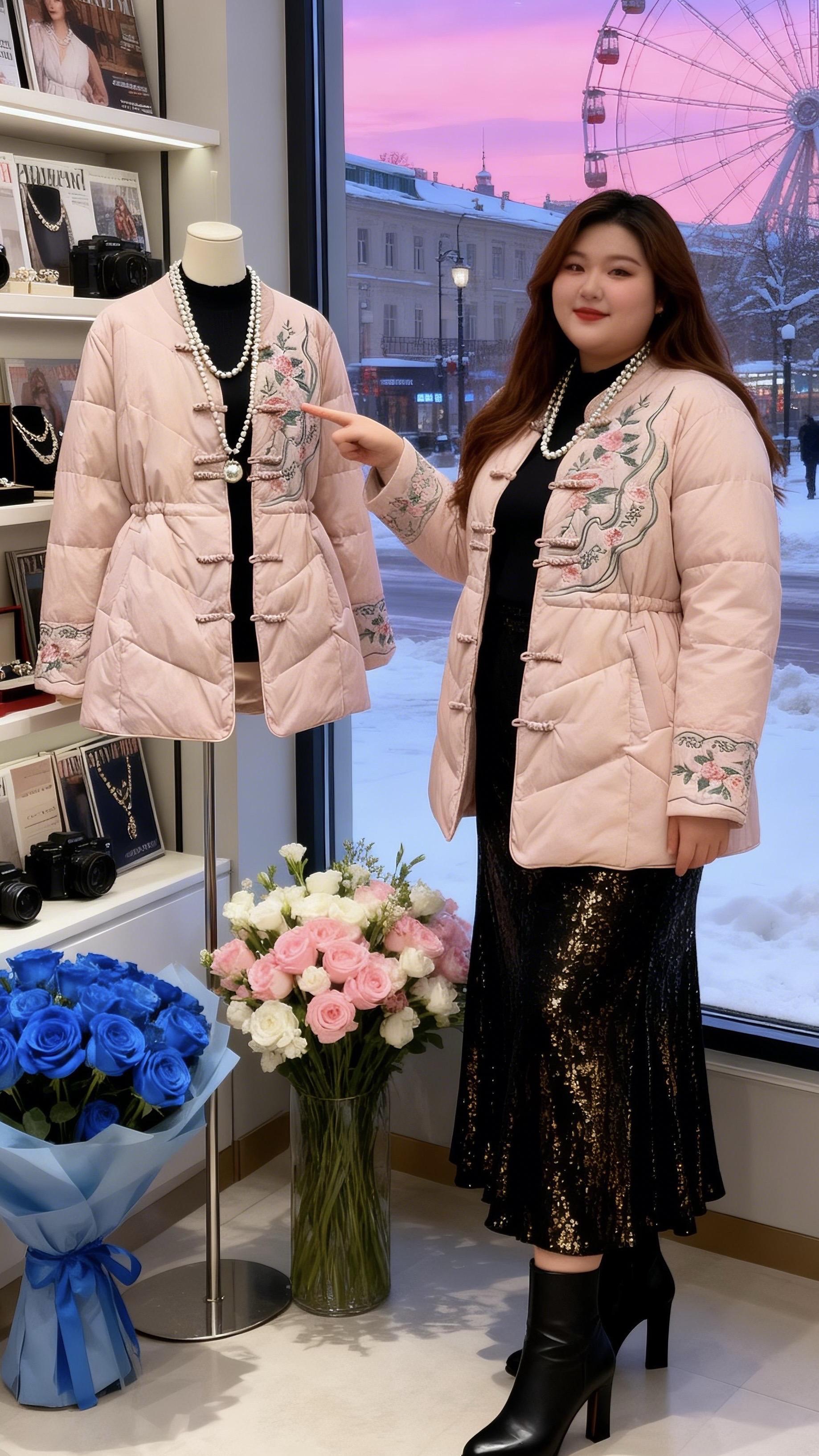 秋冬穿搭 保暖又好看一键入冬穿搭大码女装遮肉显瘦