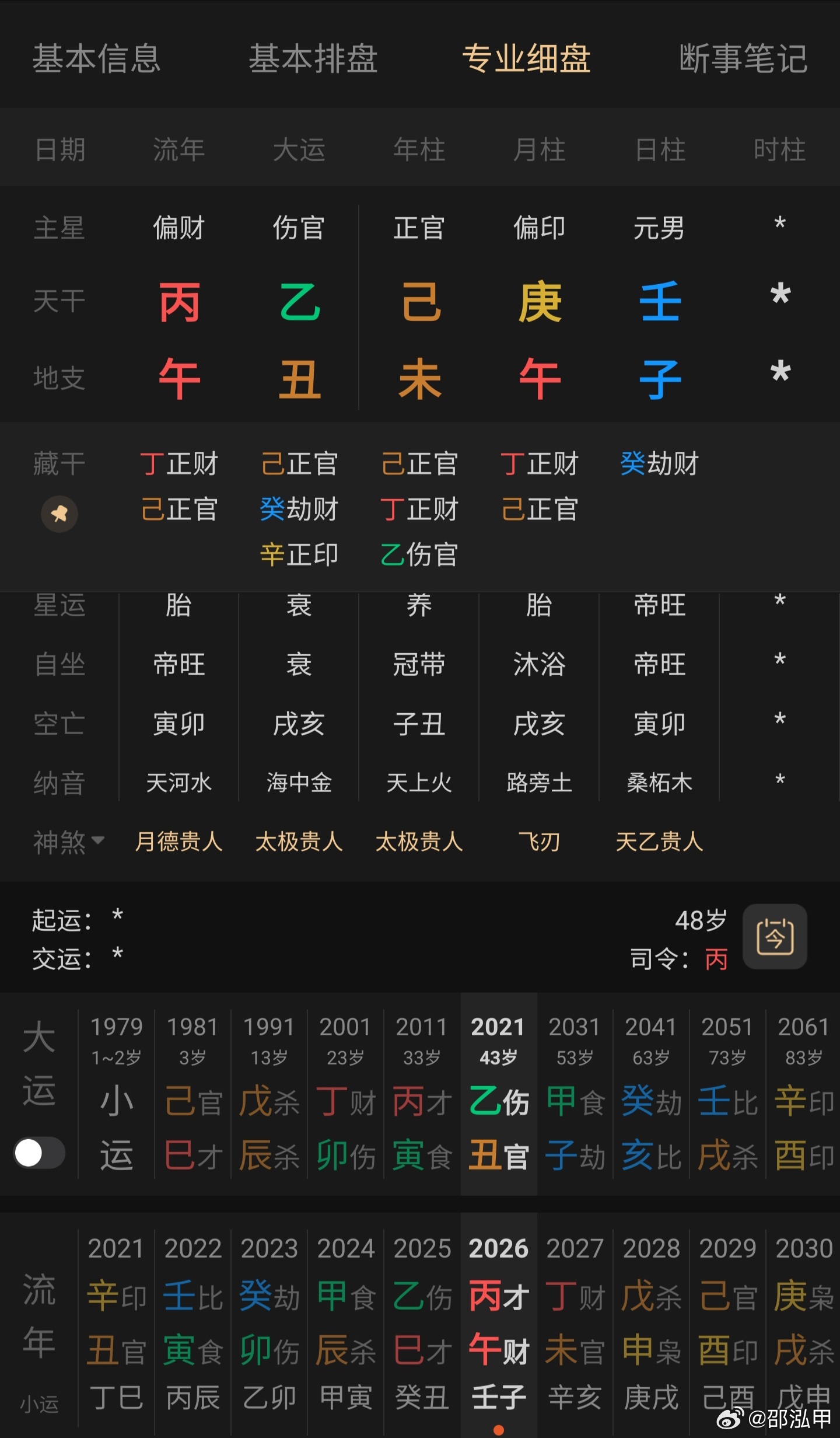 明天将是中国球迷的主场马宁这个命属于大器晚成，壬子日柱生午月，午未合解冲，天干官