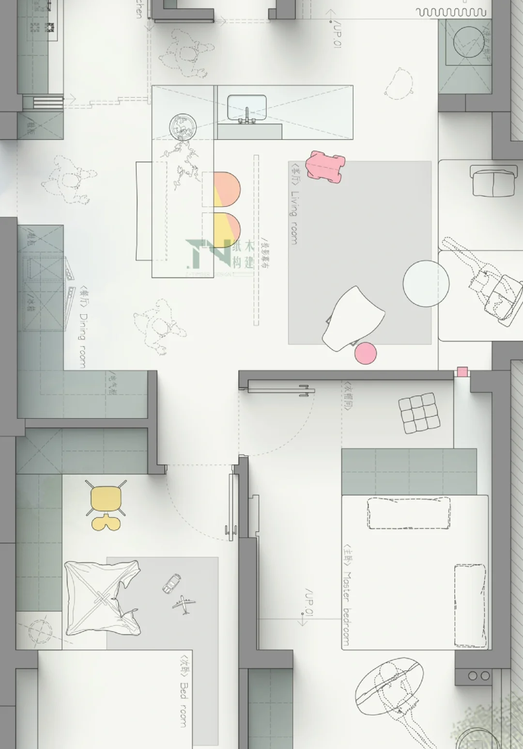 长条形户型优化｜小小三居室也可以这样改