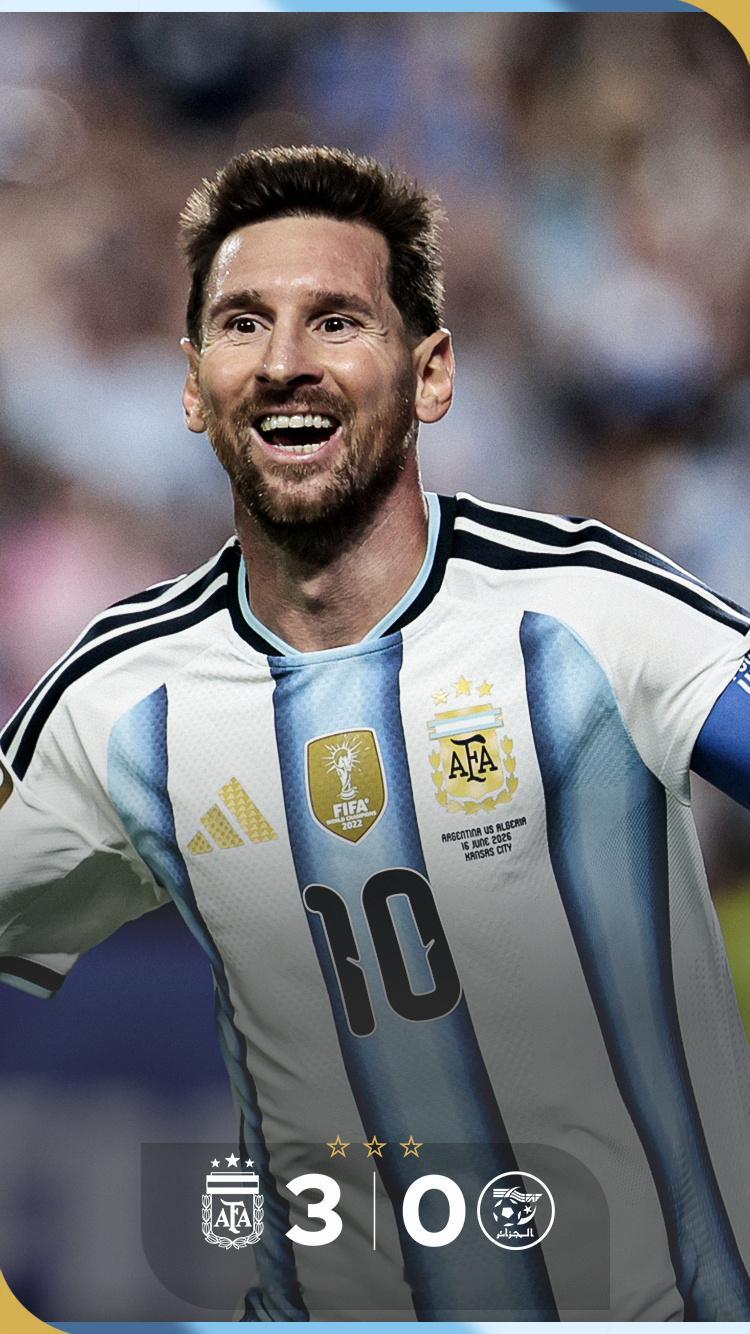 阿根廷🇦🇷3比0战胜阿尔及利亚🇩🇿，梅西上演帽子戏法，以16个进球追平克
