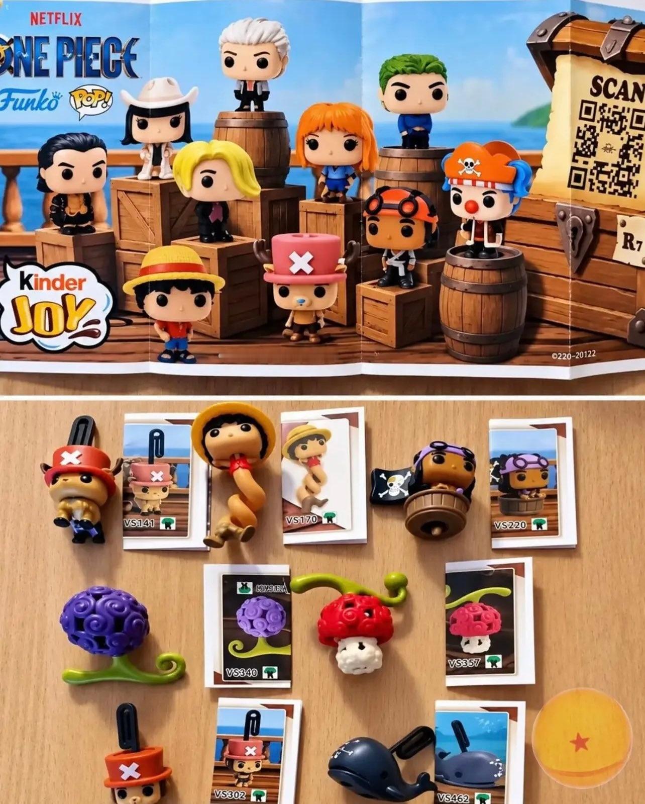 Kinder Joy Funko Pop!s 海贼王真人版第二季潮玩手办。海贼王