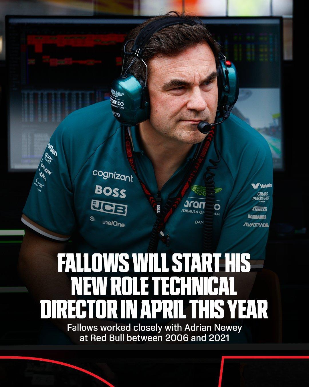 F1 前阿斯顿·马丁F1技术总监丹·法洛斯将重返红牛阵营。他已被任命为小红牛（R