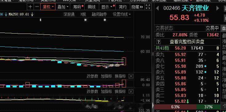 今天天齐锂业老大哥封不住涨停，后排的很难受#A股[超话]# ​​​