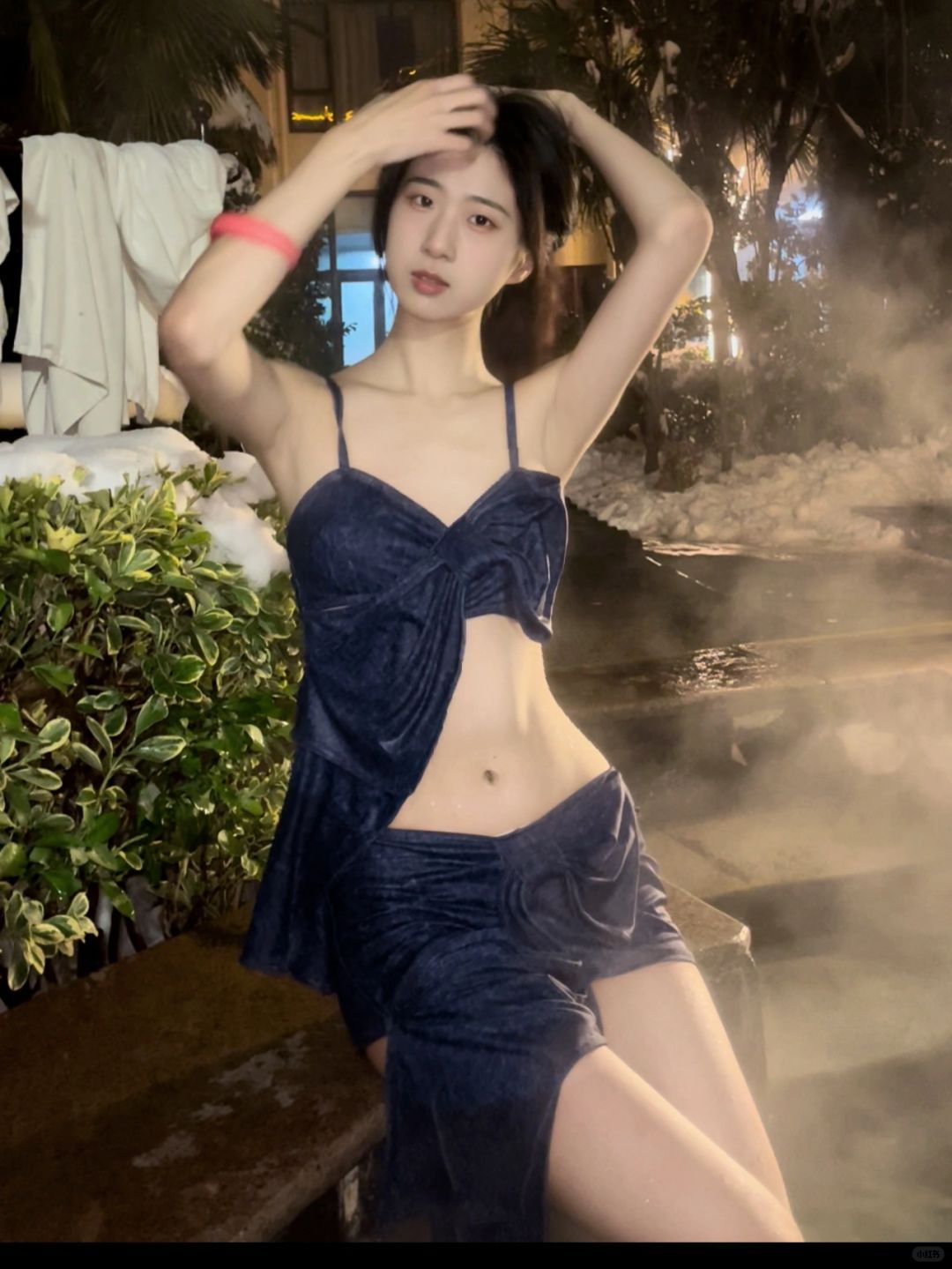 冬天泡温泉真的好舒服