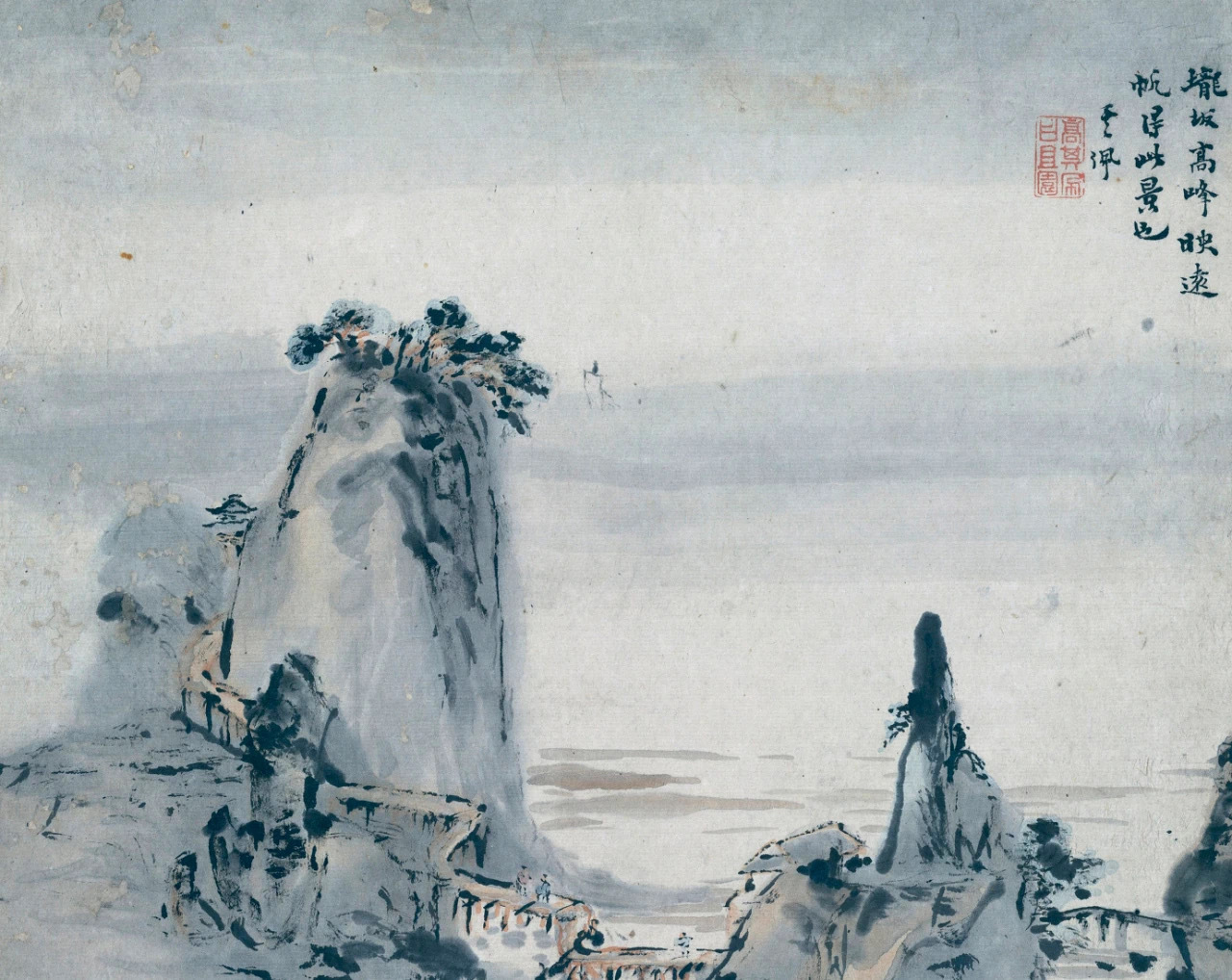 清·指画大师高其佩的山水册高其佩（1672—1734）字韦之，号且园，又号南村，