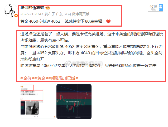 黄金4060空单抵达4047一线全线拿下130点幸福！富贵之门已然打开，机会摆在