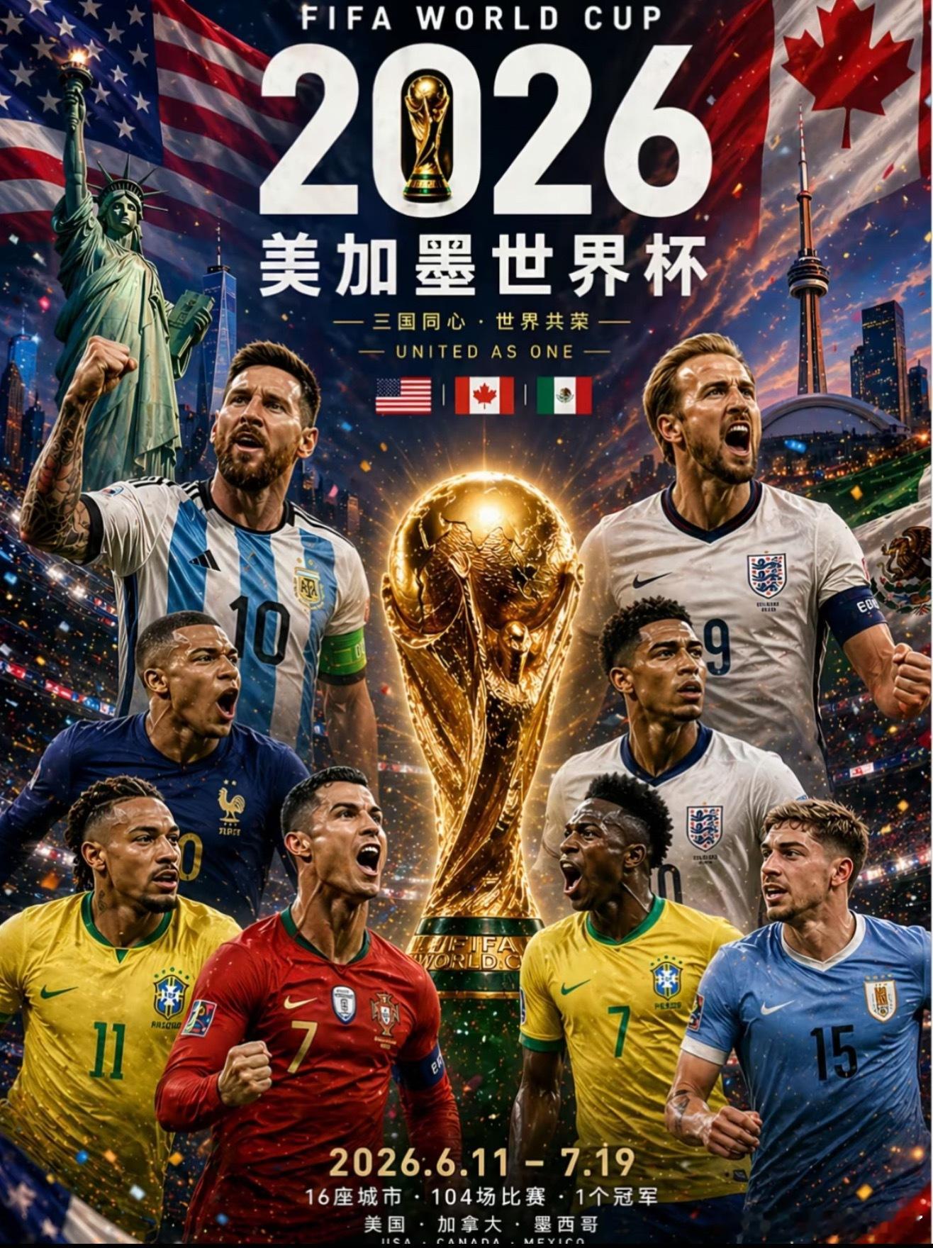 2026世界杯时间四年之约｜2026美加墨世界杯小组赛赛程四年一届的世界杯终于要