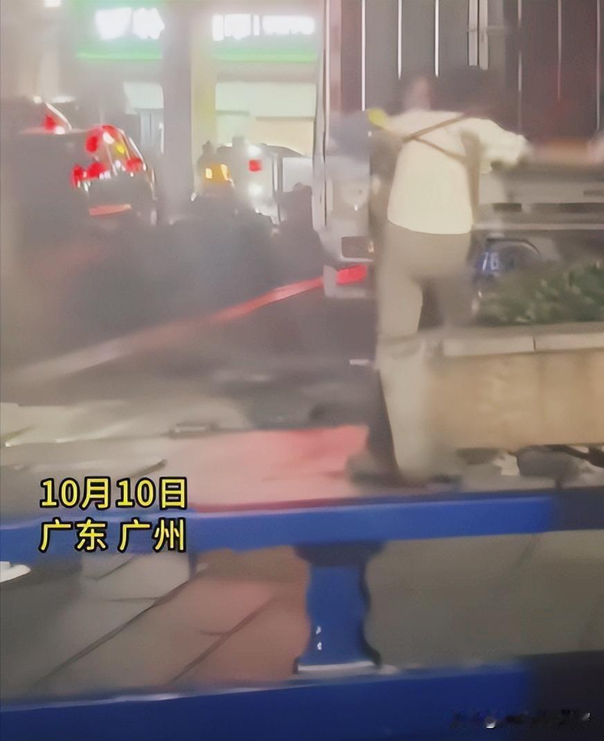 广州街头再现暴力殴打事件！
 
10月10日深夜，广州一女子，在街头殴打一名女性