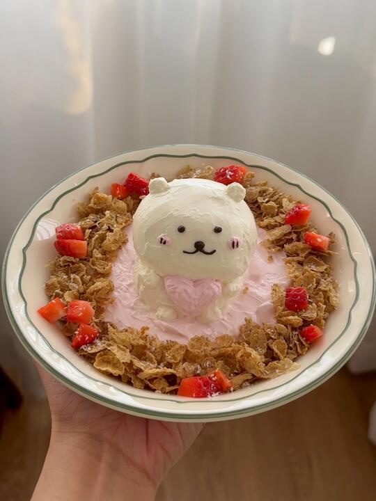 💕情人节限定 爱心熊麦片酸奶碗🥣