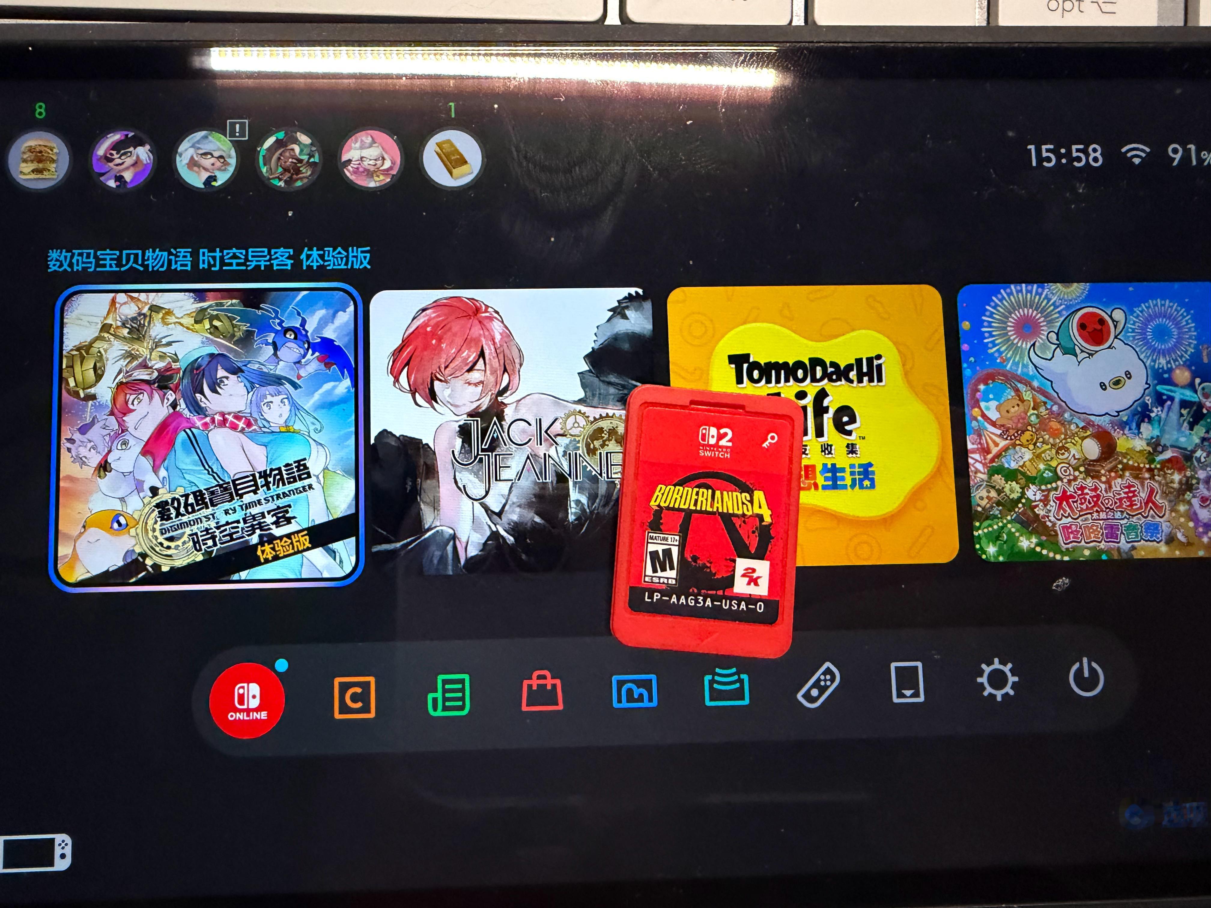 捡到一张Switch2版《无主之地4》，没敢放主力机里用，插到了日版机里试了一下