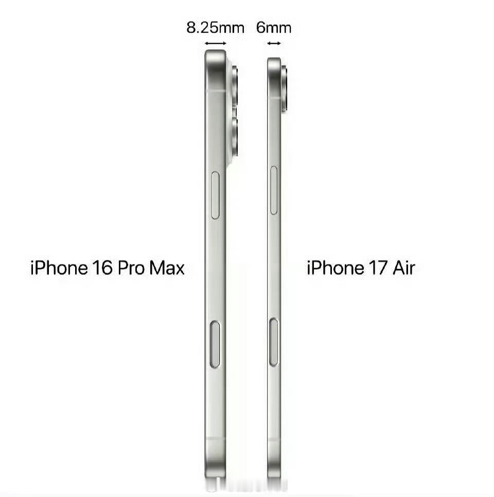 iPhone17Air到底有多薄直板机这么薄，6mm不知道续航会不会拉垮？ ​​