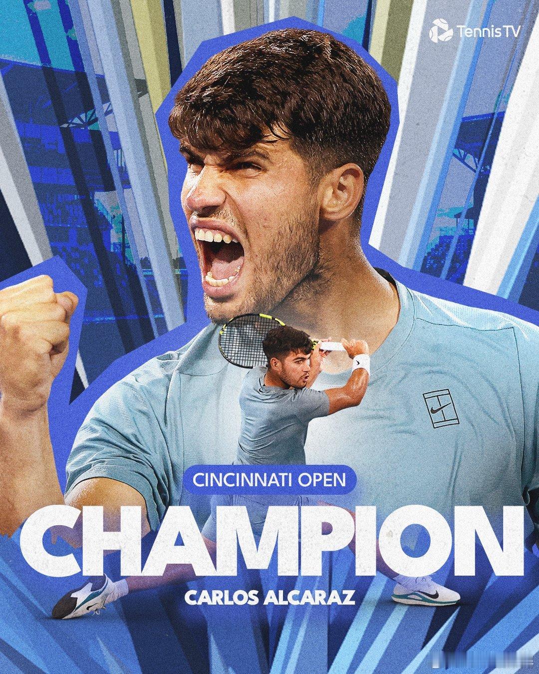 阿尔卡拉斯斩获大师赛第8冠🏆ATP1000 辛辛那提大师赛决赛，阿尔卡拉斯在开