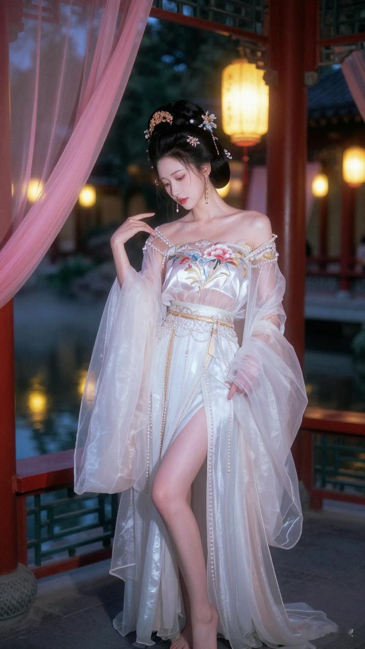 古风美人，一袭白衣，惊艳了时光