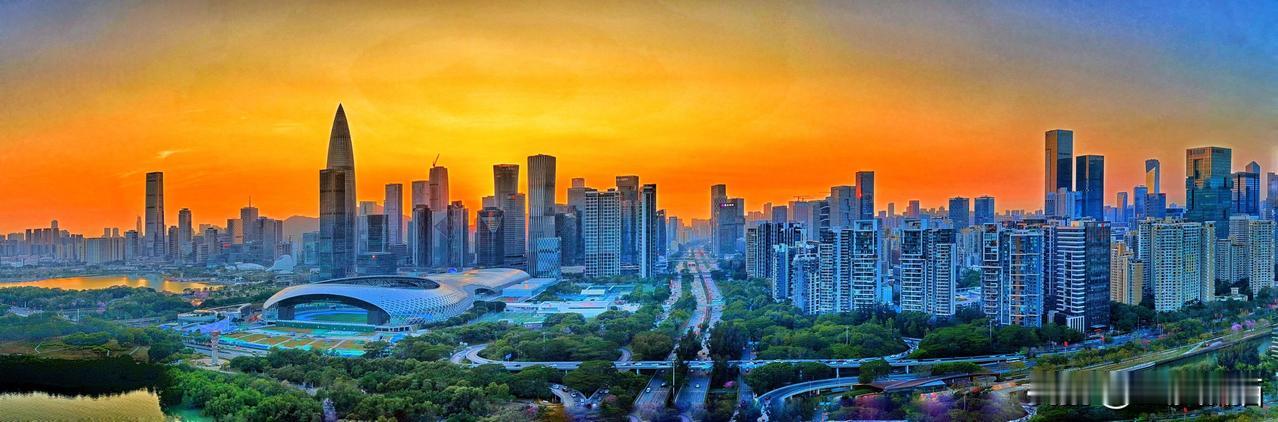 《深圳湾夕照》
（全景长图，请滑动屏幕观看。）
 成都市老年人协会攝影专委会 