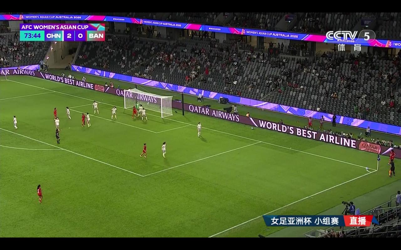 终场比分2-0，中国女足击败孟加拉国，取得亚洲杯开门红。 说几点观感：

1、现