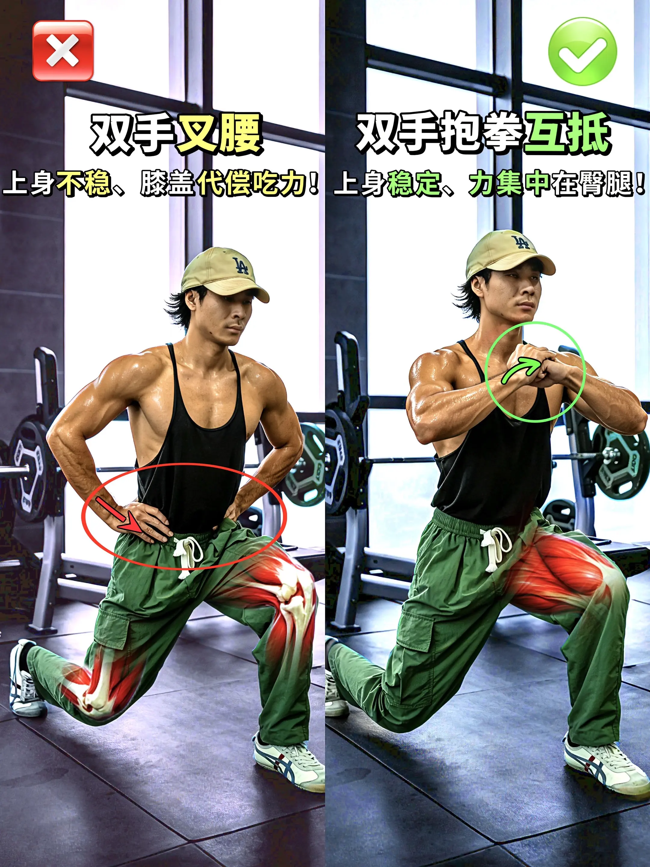 箭步蹲动作详解！你都做对了吗？弓步蹲是训练单侧臀腿、平衡左右肌力以及提...