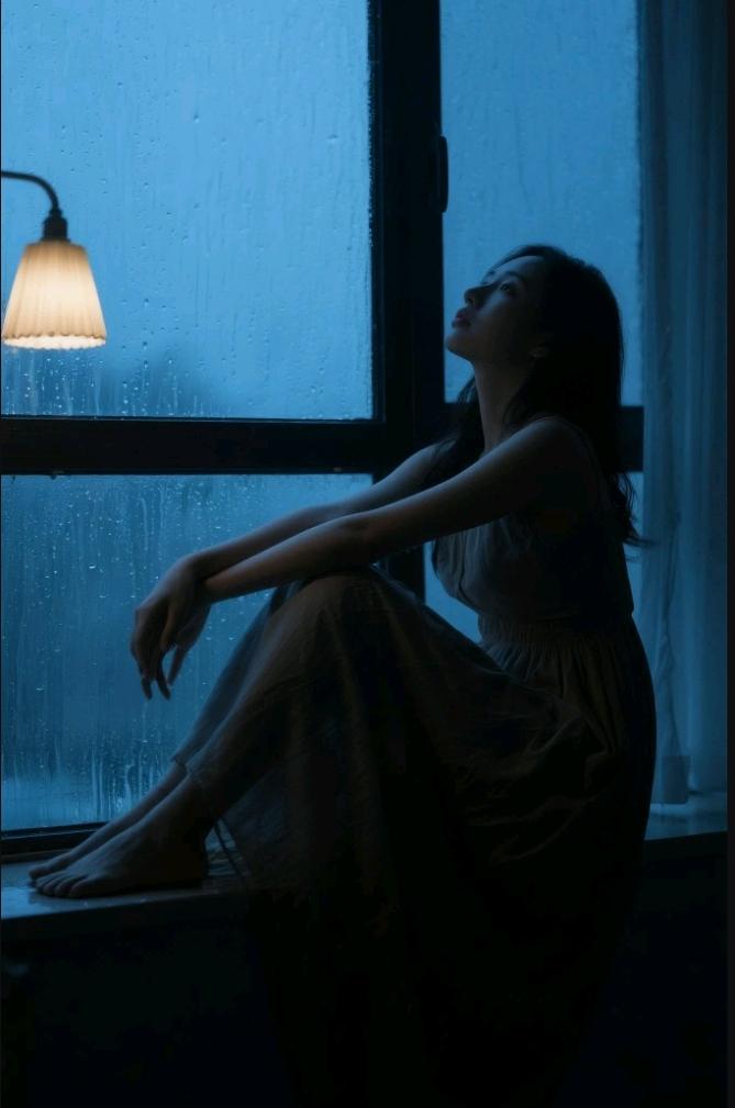 夜雨敲窗梦不成
孤灯佳影对残更
心中忆起旧情事
～～～？

上联：窗外雨连下；