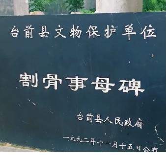 台前县“割骨事母碑”
位于河南省濮阳市台前县夹河乡白铺村，是清代为表彰孝妇王氏“
