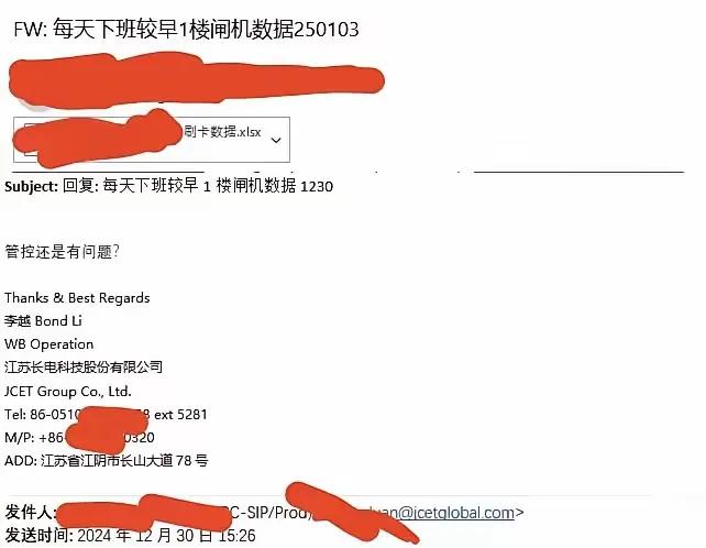 江苏长电科技有限公司的这一做法，实在令人费解。公司通报批评准时下班的员工，还晒出