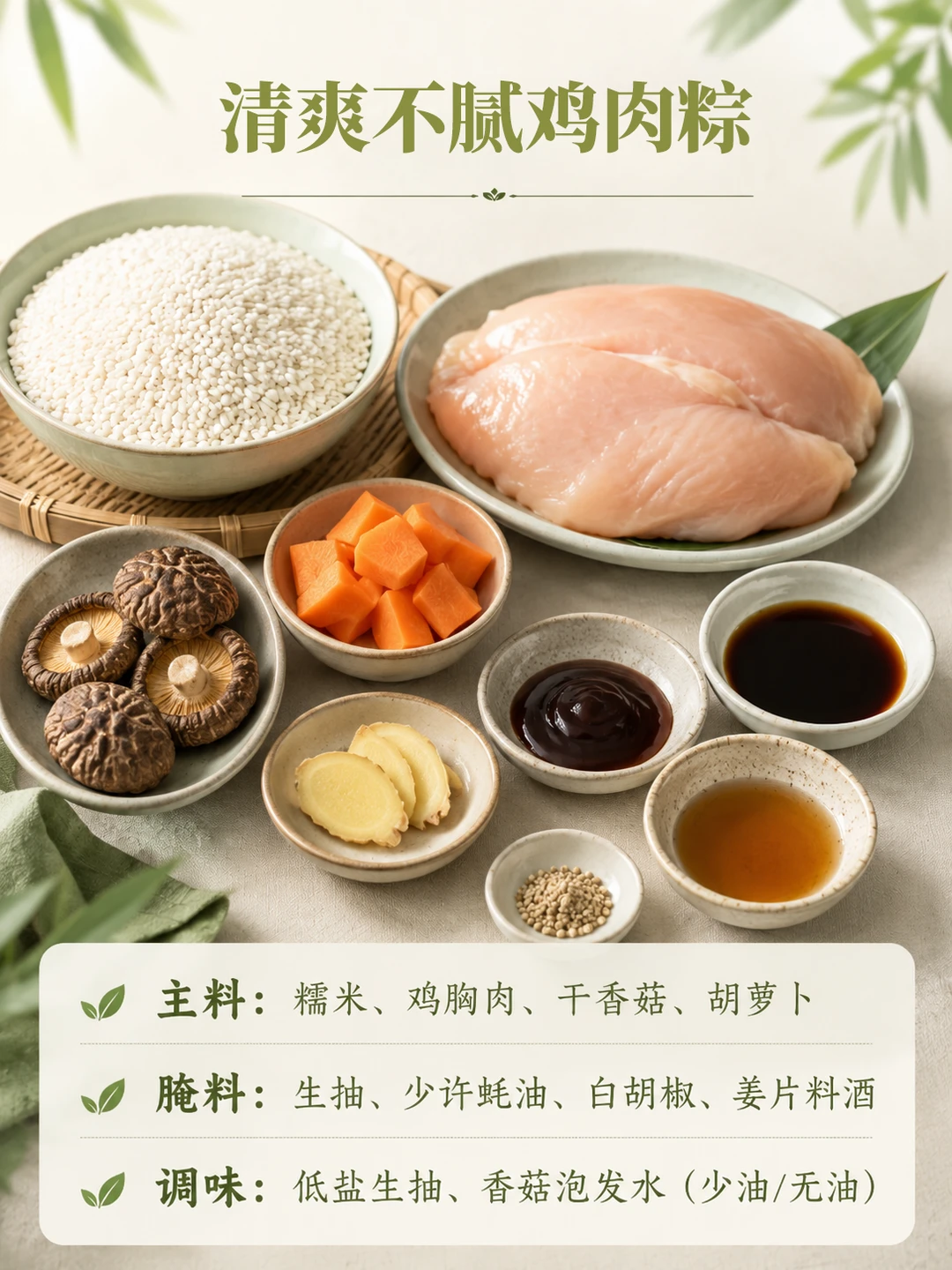 清爽不腻鸡肉粽 | 这样做吃完真的不油腻