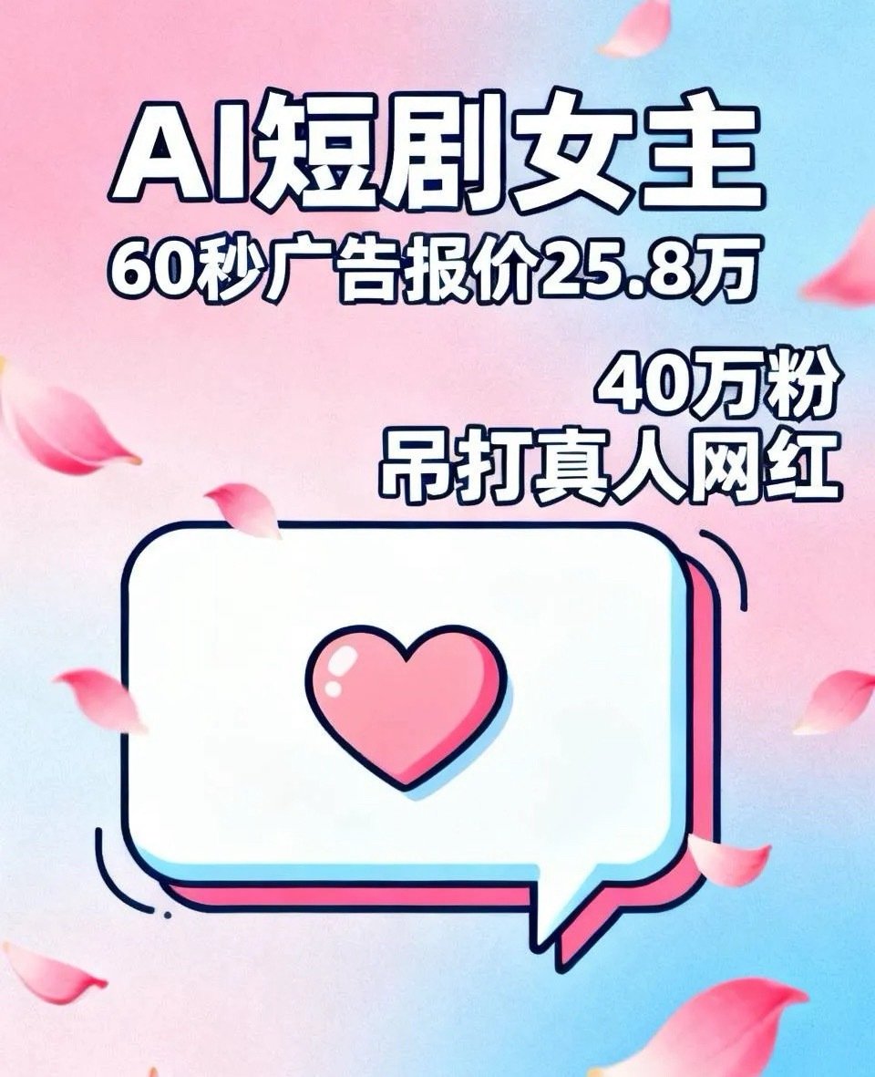 AI短剧女主60秒广告报价25万8网友热议：真人网红的饭碗，真的要被AI抢走了吗