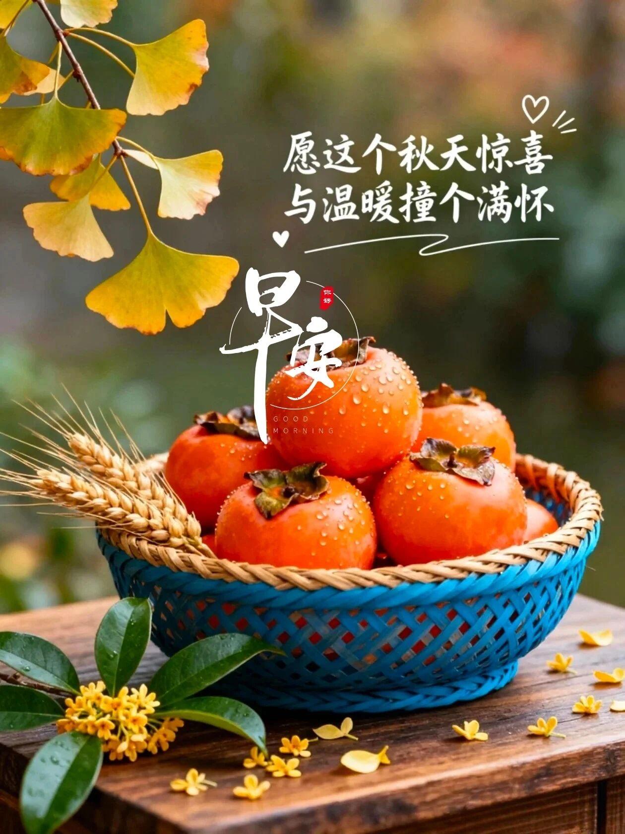 晨风微凉，桂花飘香
新的一天向着幸福出发
愿你身暖心安，喜乐无恙
于柴米油盐中品