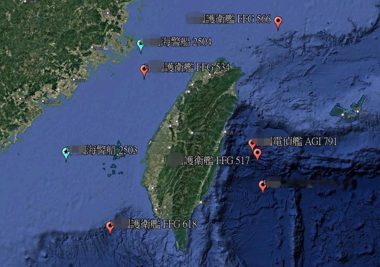 看到这幅台岛周边海上态势图，更清晰地了解到：围台已经常态化了。长期以来，台军只公