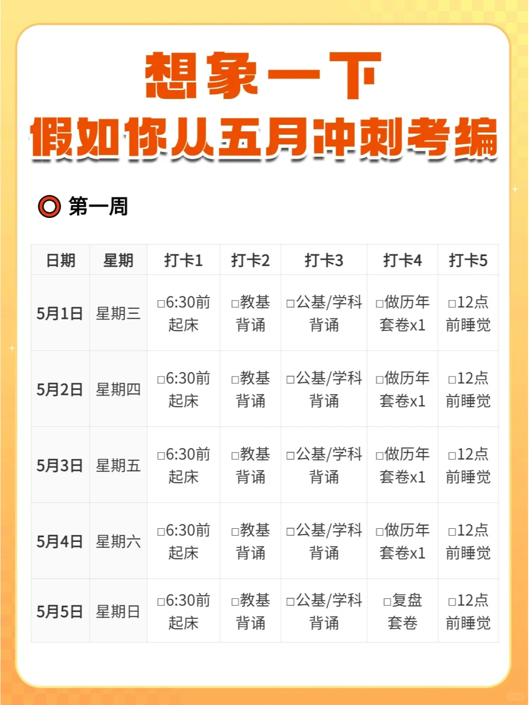假如你从5月考编冲刺（附打卡计划表🔥）