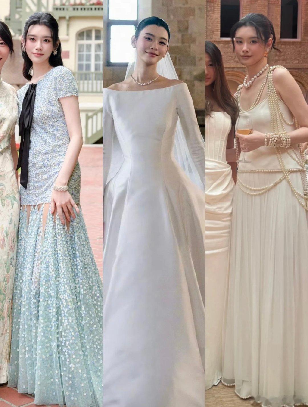 奚梦瑶婚礼第三套高定奚梦瑶婚礼第三套奚梦瑶婚礼第三套高定，好身材撑起礼服版型，脸